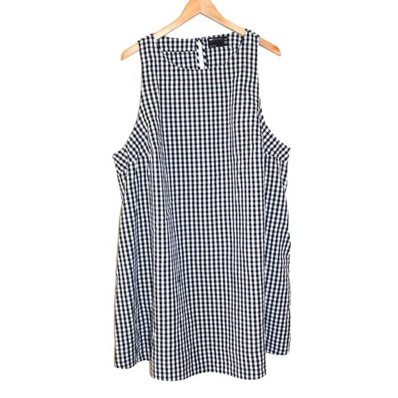 ASOS Curve Black and White Checkered Mini Dress - Picture 2 of 13